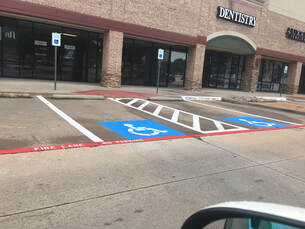 ADA and Fire Lane Painted on Curb in Bartlett, Tennessee